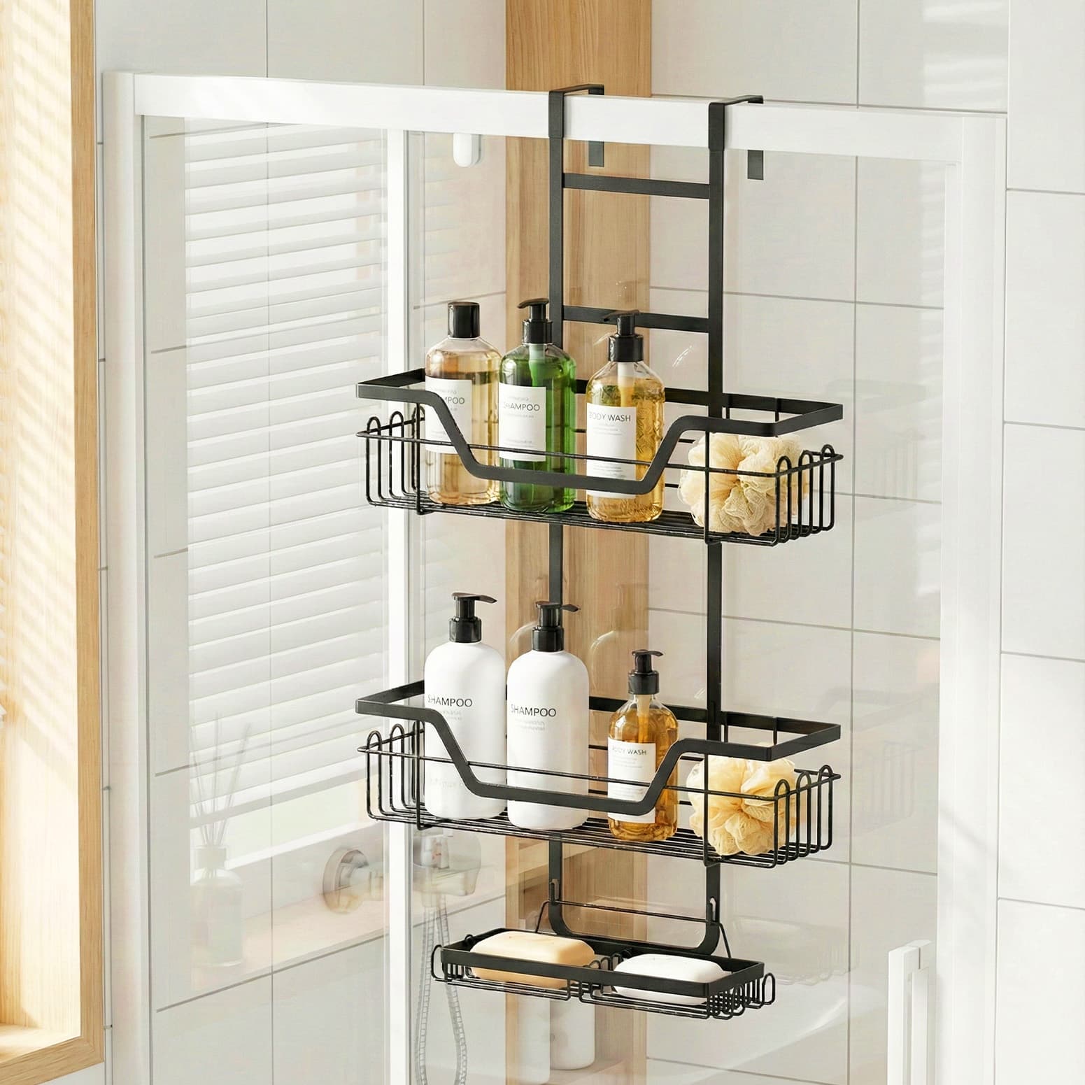 Artiss 3-Tier Over-Door Shower Caddy 4